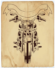 Road bike. Motorcycle in the contour lines. Silhouette of a motorcycle. The contours of the motorcycle