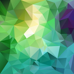 Fototapeta na wymiar vector polygon background with irregular tessellation pattern - triangular geometric design in fresh spring color - green, blue, purple, yellow