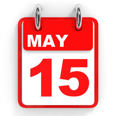 Calendar on white background. 15 May.
