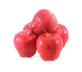 Fresh red apple on a white background