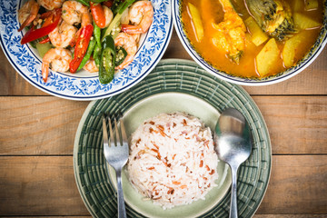 rice with food  , Thailand food