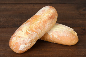 macro loaves of garlic bread