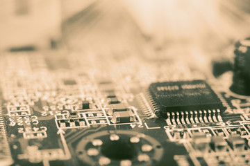 Microchip on a computer board