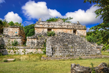 Fototapeta na wymiar Ek Balam Mayan Archeological Site. Maya Ruins, Yucatan Peninsula