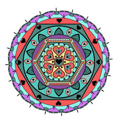 Colored mandala vector isolated on white, mandala colorato isolato su sfondo bianco