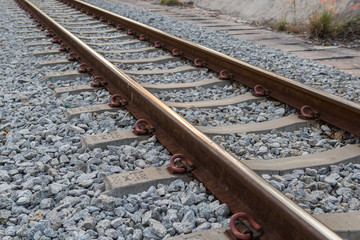 Railroad tracks closeup