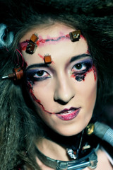 Young woman with creative make up 