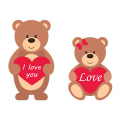 teddy with heart and teddy with text