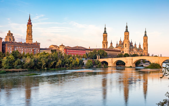 View of Basilica Pillar in Zaragoza , Spain.