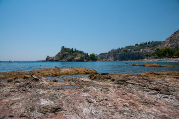 Fototapeta na wymiar panoramic view of the beautiful island Taormina - Sicily 