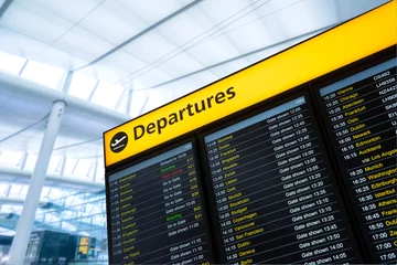 Crédence de cuisine en verre imprimé Aéroport Informations de vol, arrivée, départ à l& 39 aéroport, Londres, Angleterre