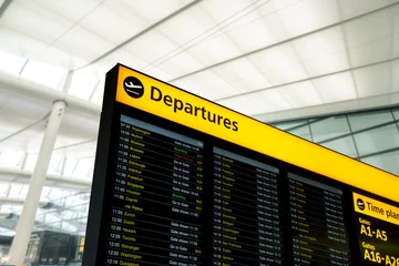 Papier Peint photo autocollant Aéroport Informations de vol, arrivée, départ à l& 39 aéroport, Londres, Angleterre