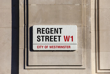 Regent Street Sign in London