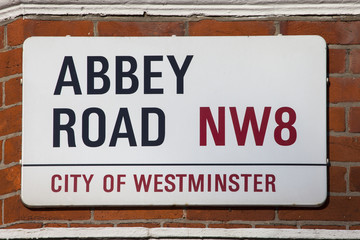Abbey Road Street Sign - obrazy, fototapety, plakaty