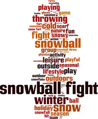 Snowball fight word cloud concept. Vector illustration