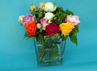 Bunter Freiland Rosenstrauß