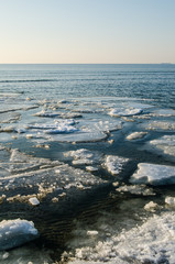 Fototapeta na wymiar Melting ice floe at the sea