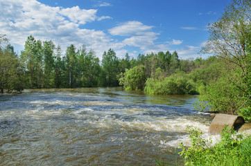 The river in the period of spring flood