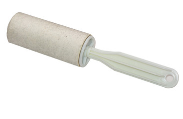 Dirty Lint roller close up isolated on white background with clipping path