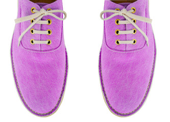 Tip of sport shoes isolated on white