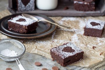 Pile of Delicious Chocolate Brownies