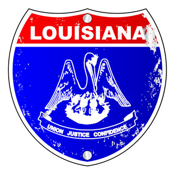 Louisiana Flag Icons As Interstate Sign