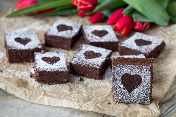 chocolate nut brownie cake