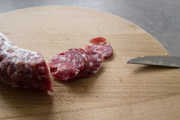 Close-up of a saucisson
