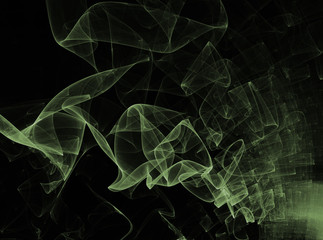 Green and black fractal. Fractal spiral.