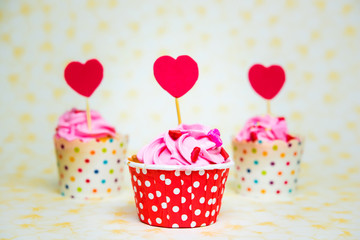 Colorful love cupcake for Valentine day 