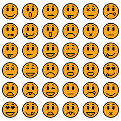 Set of Emoticons. Isolated vector illustration