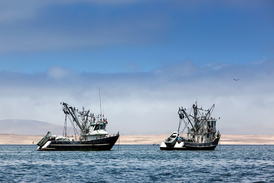 Fototapeta fishing boats in bay