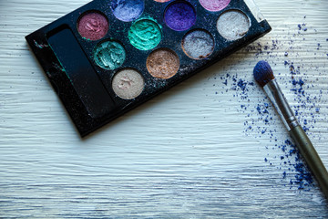 Still life of fashion woman. Feminine cosmetic background. Overhead of essentials fashion woman objects