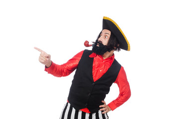 Funny pirate isolated on the white