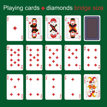 Playing cards. Diamonds. Bridge size