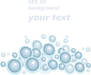 Blue balls below, on a white background, design element, write the text, design element, vector