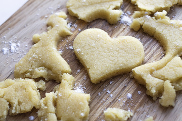 The heart of the dough on a cutting board