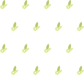 Obraz na płótnie Canvas Green floral seamless texture, pattern on white background, design element, vector