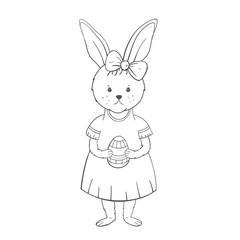 vector Easter bunny with egg