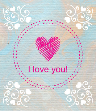  Happy Valentines Day card. Vector illustration. hearts.patterns