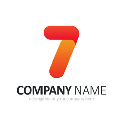 Number seven logo icon design template elements
