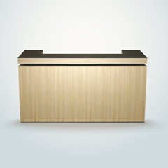 modern design office reception or bar counter, made of separate planks easy to edit