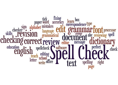 Spell Check, word cloud concept 4