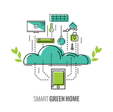 Smart Phone Control The Home. Saving Energy. Smart Green Home.