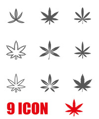Fototapeta na wymiar Vector black marijuana icon set. Marijuana Icon Object, Marijuana Icon Picture, Marijuana Icon Image - stock vector