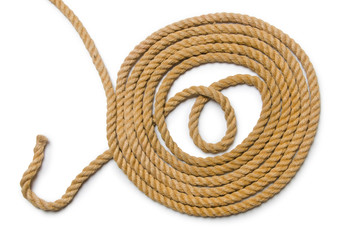 Concept with long hemp rope