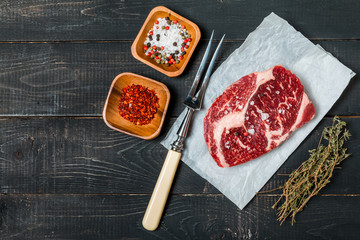 Raw fresh meat ribeye steak