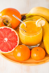 Fresh made yellow smoothie