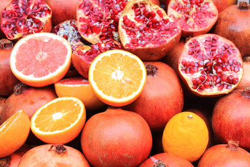 many fruits oranges pomegranate © anji77702