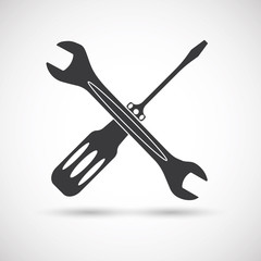 Tools icon. Screwdriver and wrench.